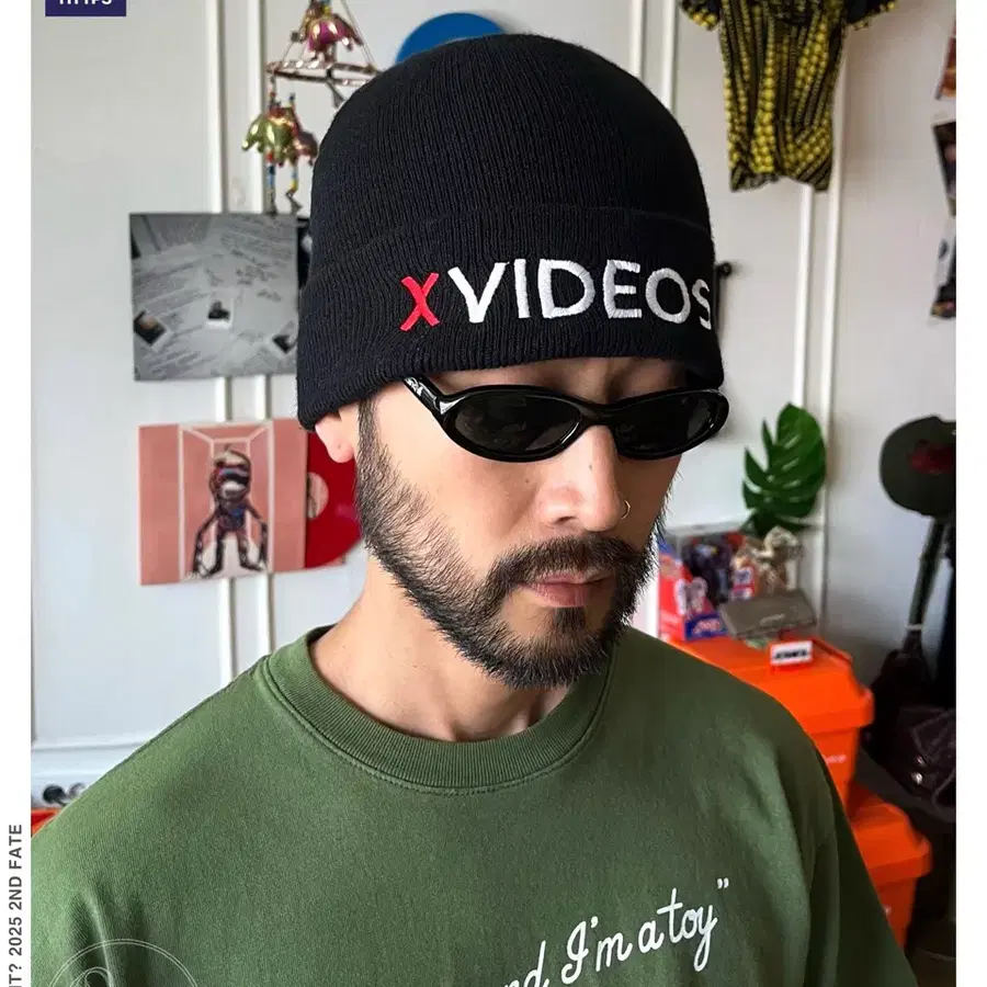 빈티지 X VIDEOS 자수 니트 비니 / Bitch Skateboards Porn Star 스케이트보드 서브컬쳐 모자 햇