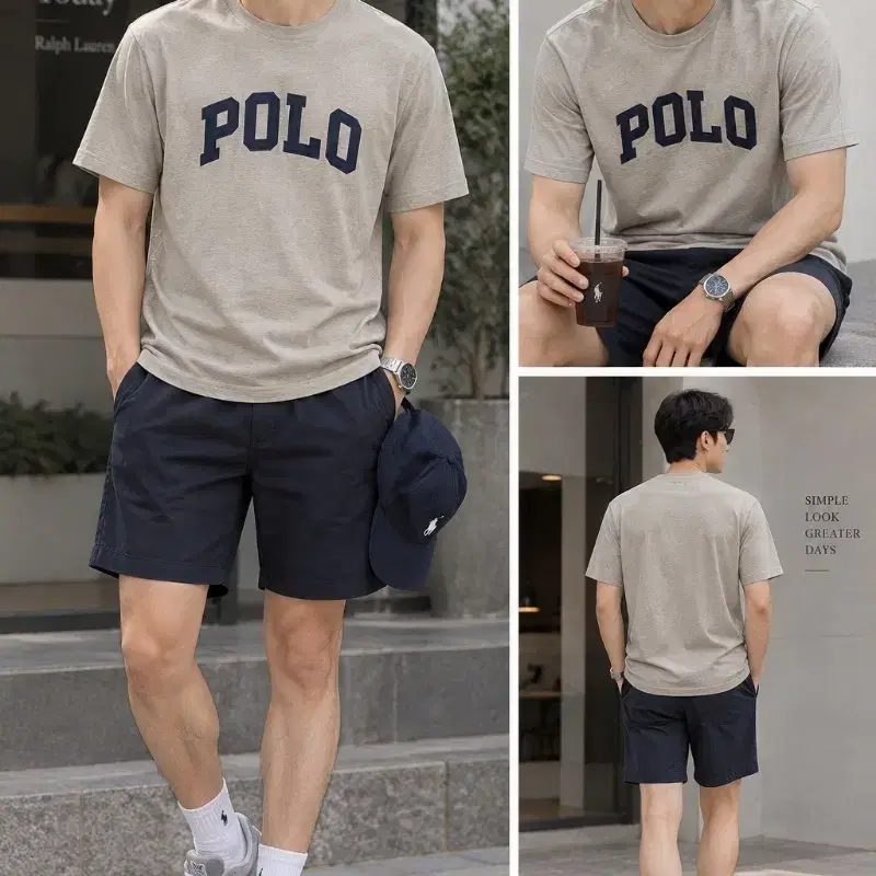 폴로 랄프로렌 반팔 티셔츠 베이지100