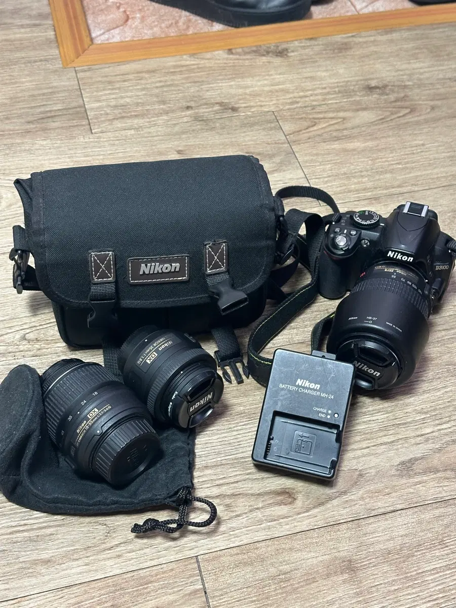 니콘 d3000 +렌즈3개 +악세서리 가방, 스트랩
