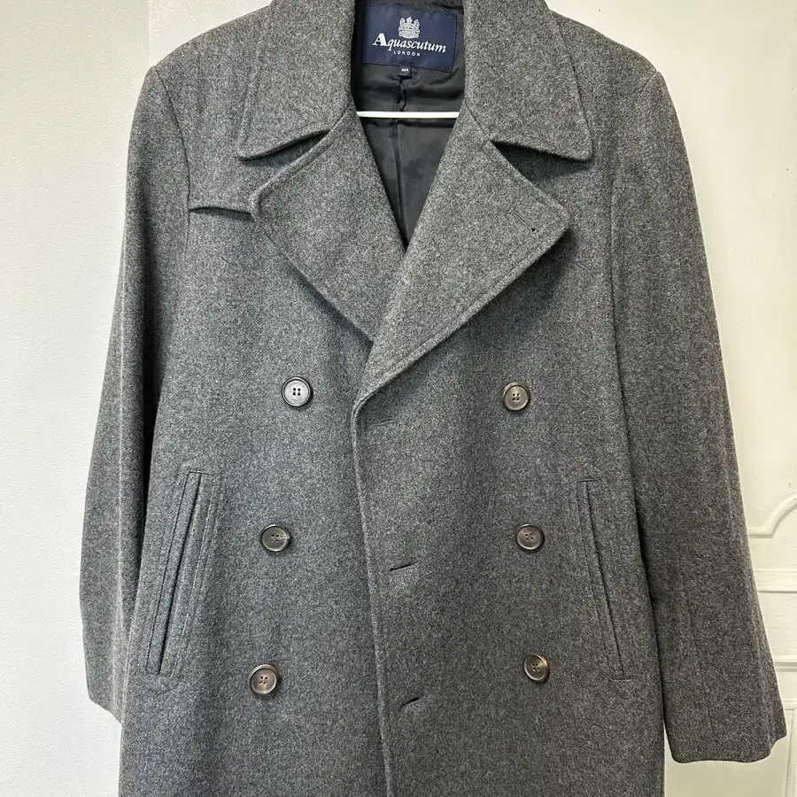 아쿠아스큐텀 Aquascutum London 크로포드 피코트 울코트 그레이 36