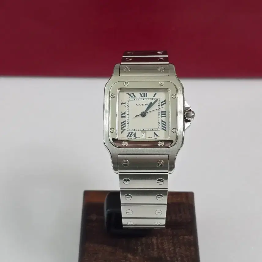 까르띠에 산토스 갈베 LM 29mm 스틸 쿼츠 시계 (04년식 양문형 버클) 사진 2