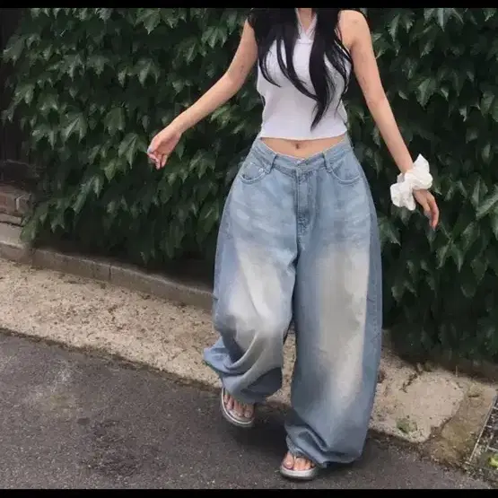 청바지 벌룬핏 데님 연청