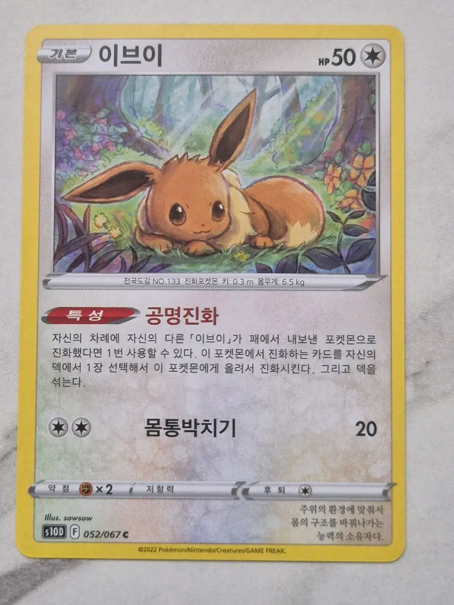 두. 포켓몬카드 이브이 s10d C 일반