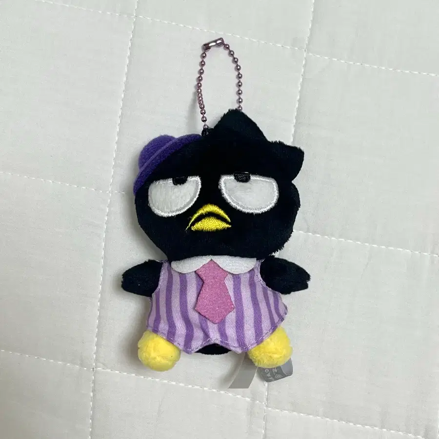 배드바츠마루 키링 인형 보라 줄무늬 봉제인형 산리오