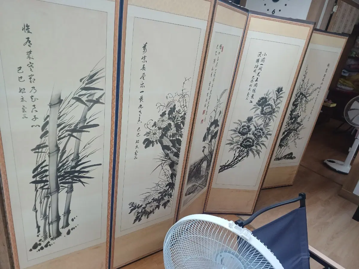 병풍 수묵화 그림 가격조정가능