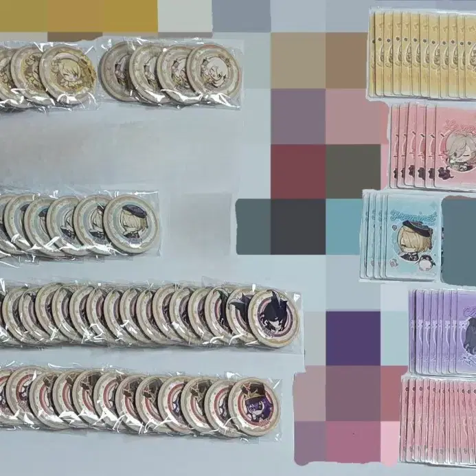 [일괄] 원신 박카스 젤리 콜라보 나비아 프레미네 리니 시그윈 리넷 클로린드 슈브르즈 페이몬 포카 캔뱃지 굿즈