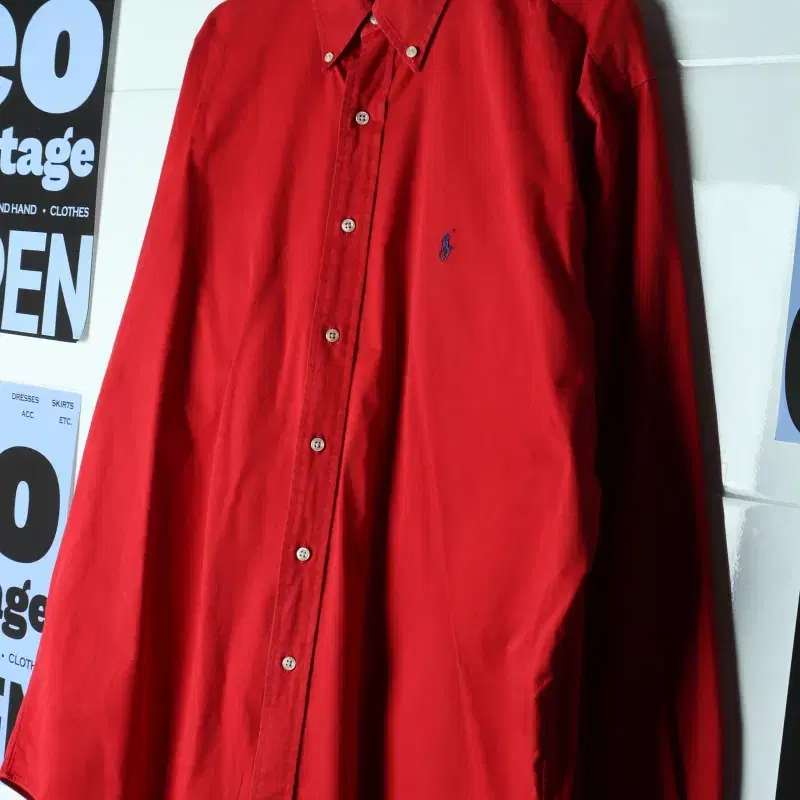(XL-3XL) 폴로 랄프로렌 셔츠 남방 90S 년대 레드-H38619
