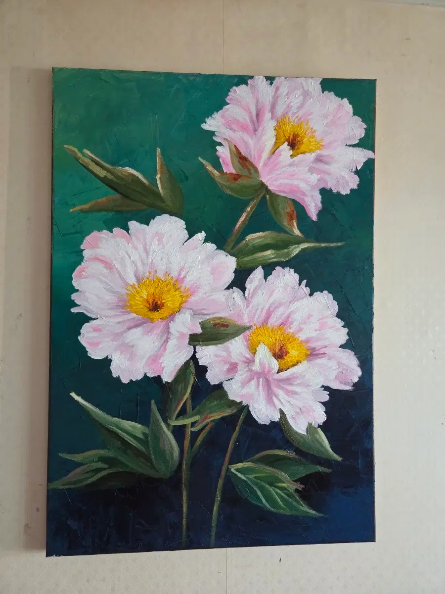 작약꽃 유화그림