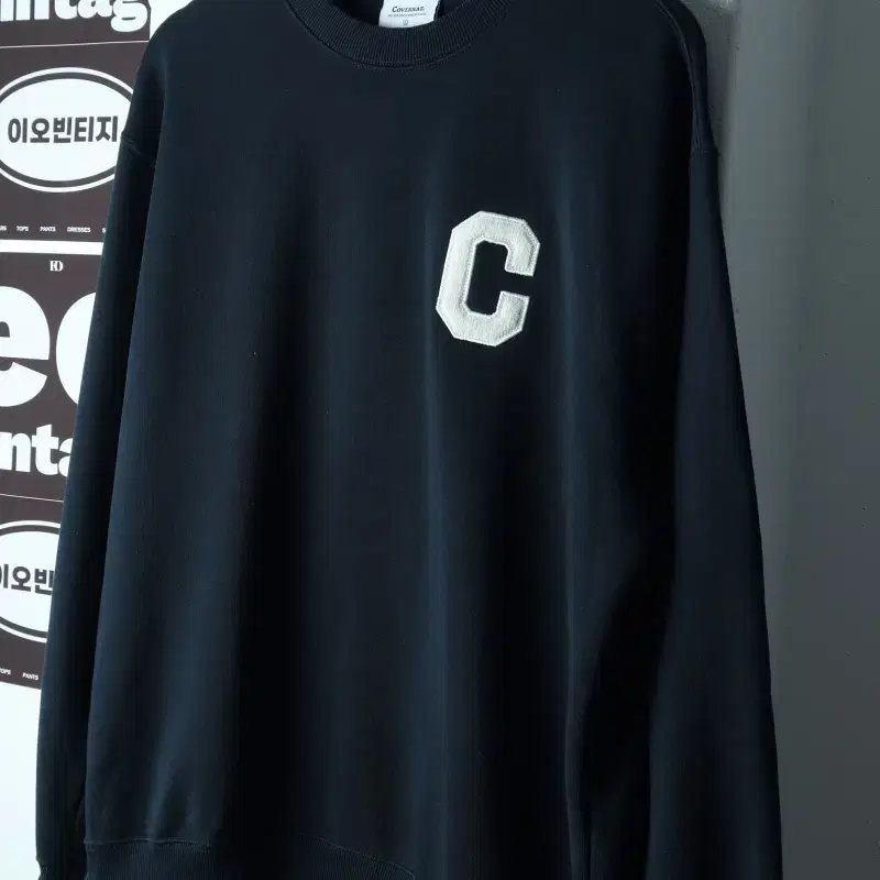 (L-XL) 커버낫 맨투맨 티셔츠 네이비 빅로고 C로고 코어-H38523