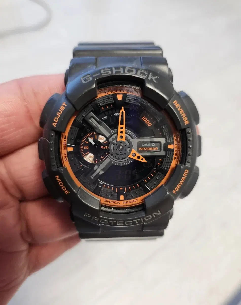 카시오 지샥 빅페이스 GA-110TS 블랙 오렌지