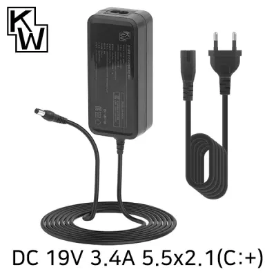 [딜러 특판가]정격 19V 3.4A SMPS 아답터(5.5x2.1mm/C:+)