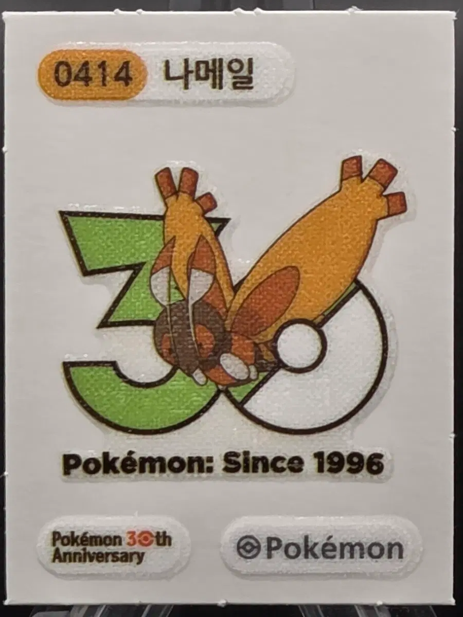 포켓몬스터 30주년 아트워크띠부씰 0414 나메일