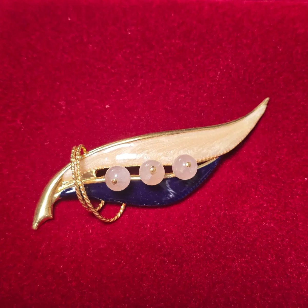 빈티지 잎 모양 브로치