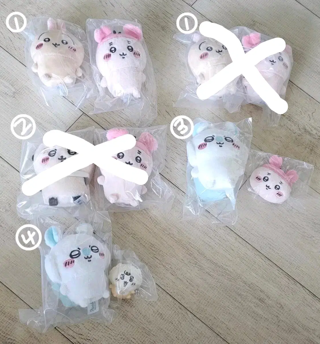 먼작귀 치이카와 앉은 누이 가챠 인형 세트 판매(우사기.랏코.모몽가.카니.시사)