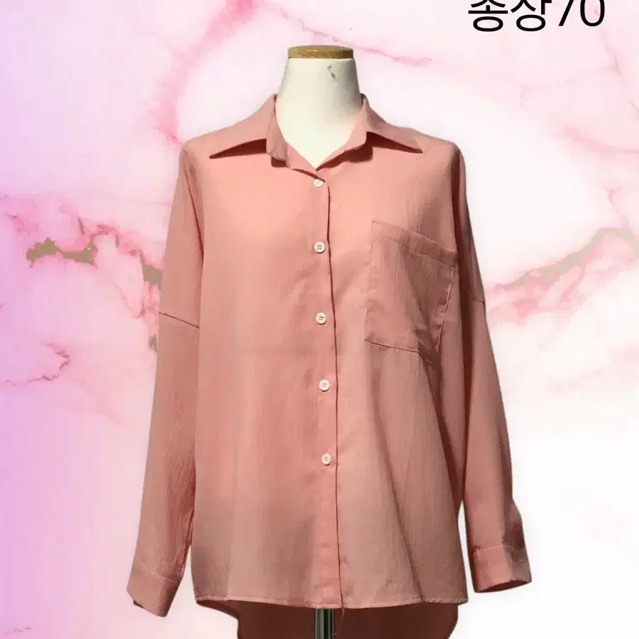 핑크 포켓 셔츠 블라우스 새상품