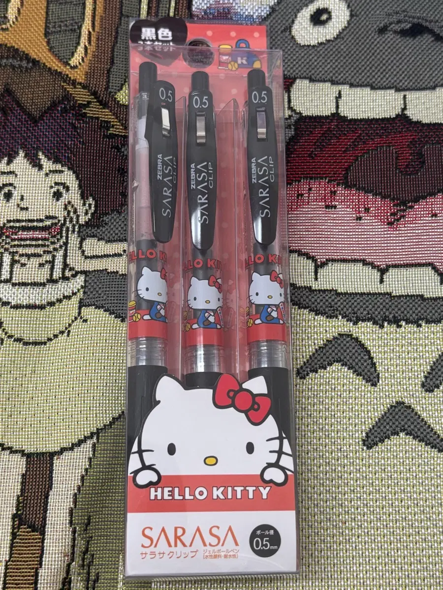 산리오 제브라 헬로키티 사라사 클립 0.5mm 3개 세트