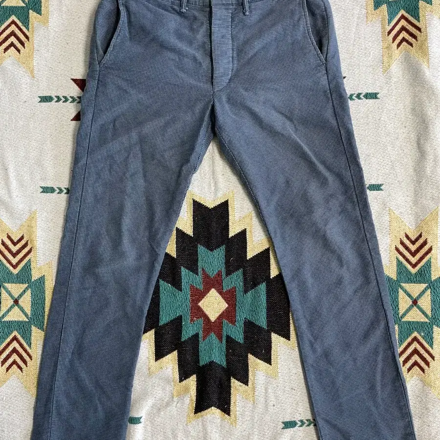 RRL 블루 체크 오피서치노팬츠
