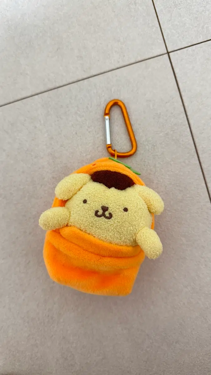 고전 산리오 폼폼푸린 귤 오렌지 데려가줘 마스코트 카라비너 인형