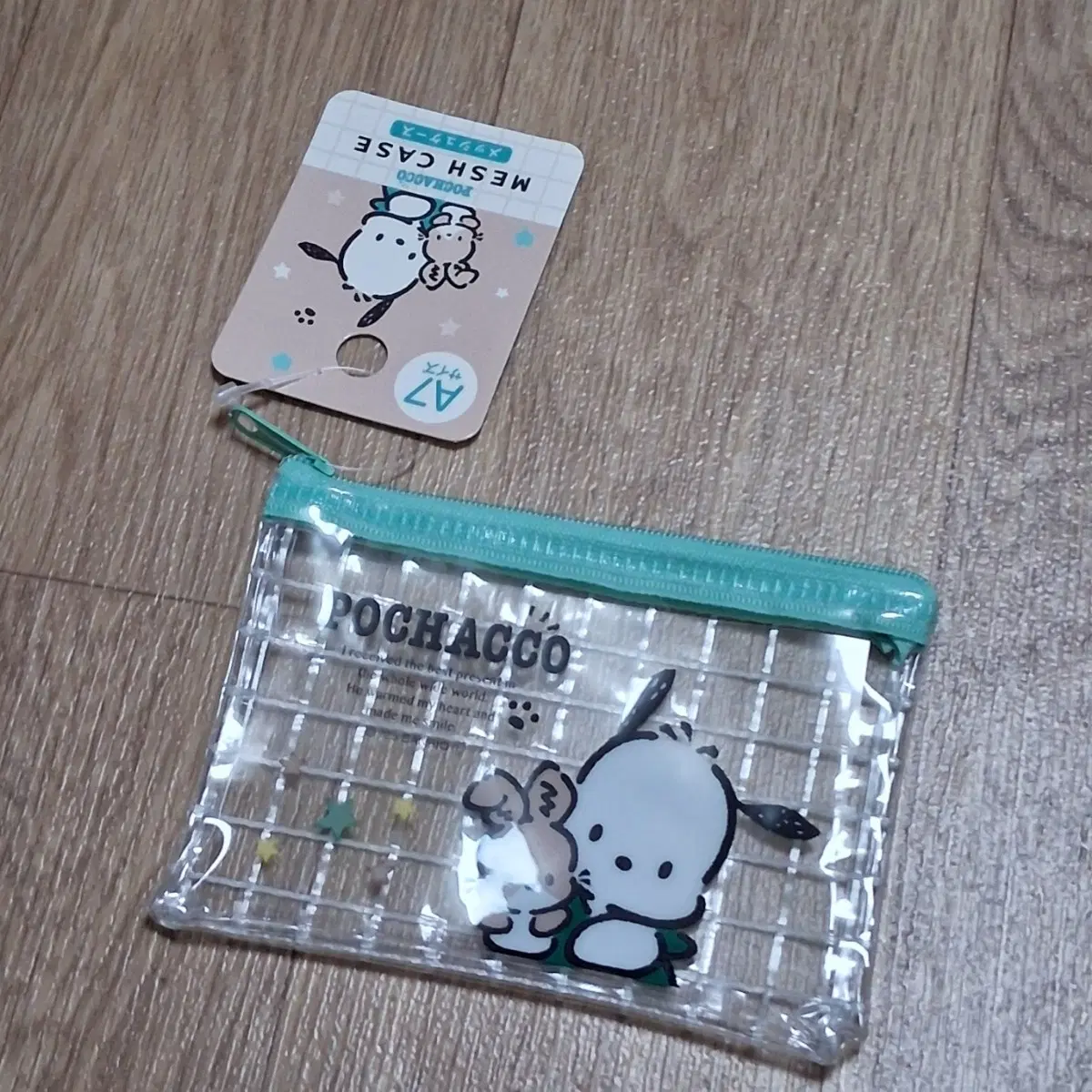 (새것) 산리오 캐릭터즈 투명 글리터 파우치 지갑