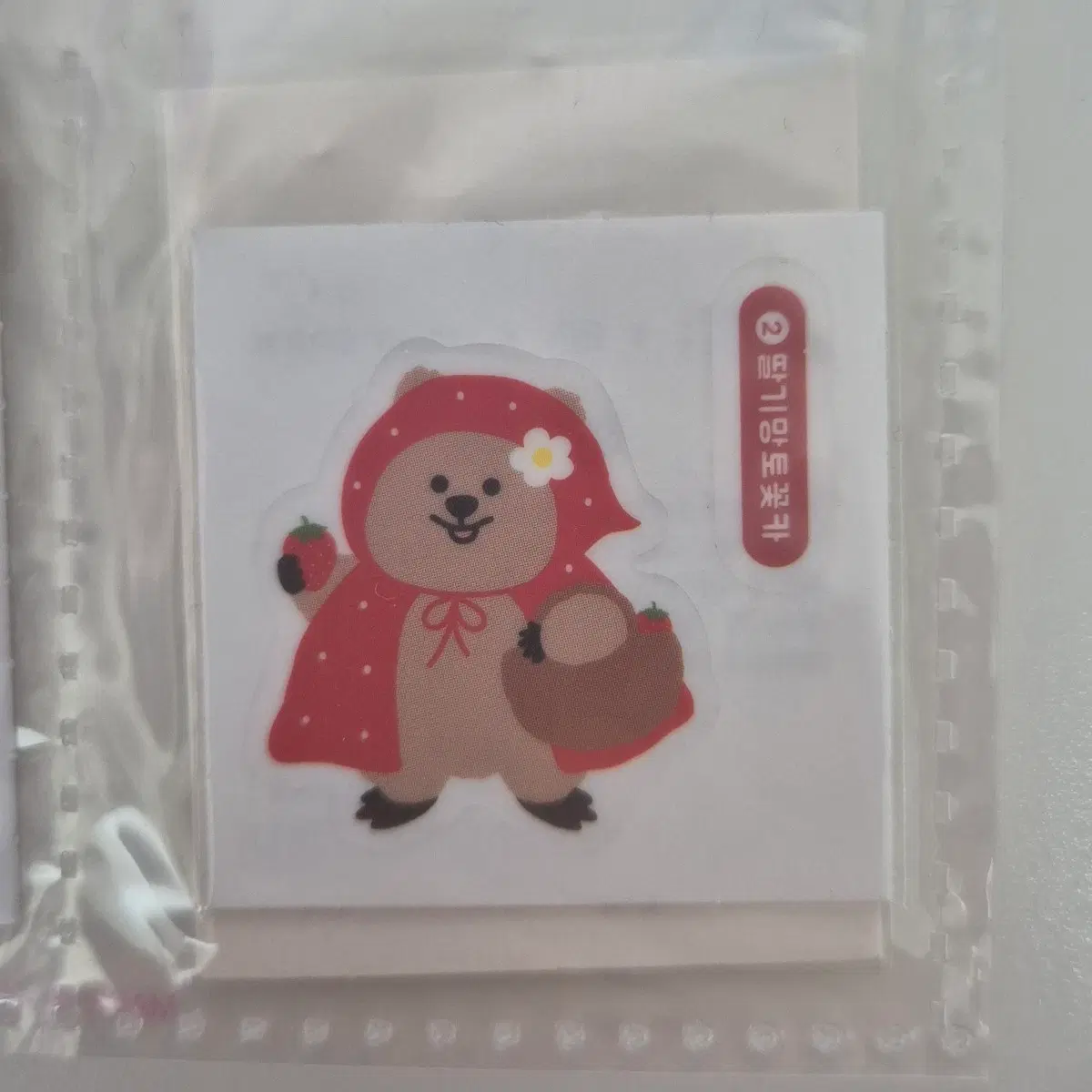 2 딸기망토 꽃카 쿼카 띠부씰