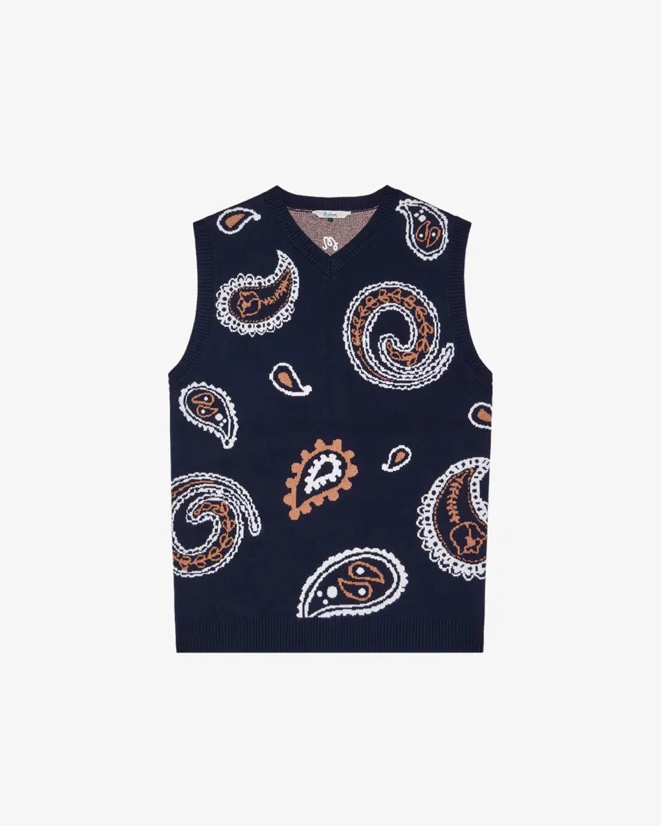 [새상품] 말본 (Malbon) 남성 페이즐리 스웨터 베스트 네이비 M / L / XL