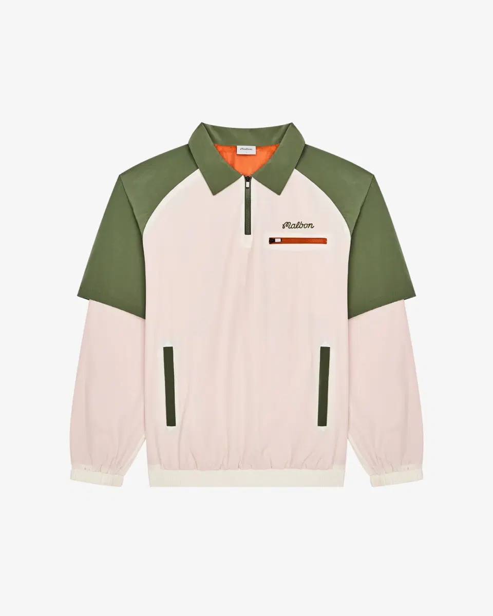[새상품] 말본 (Malbon) 남성 마리나 윈드셔츠 크림 / 올리빈 L / XL