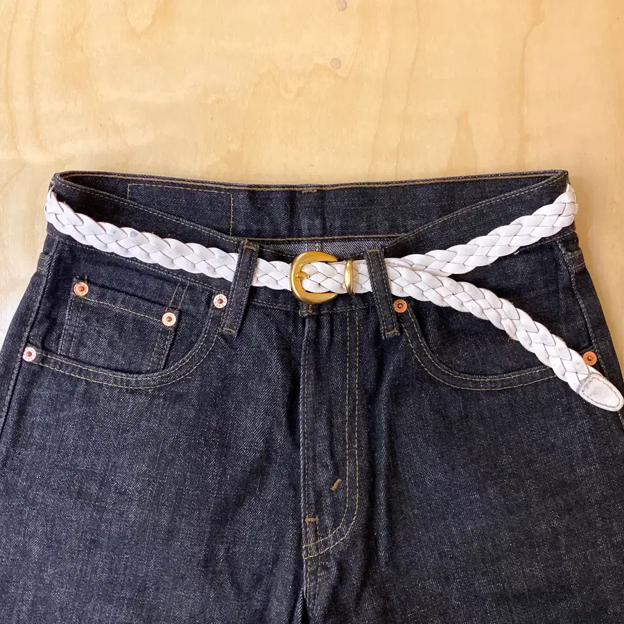 VTG twist leather belt 미국 빈티지 꽈배기 레더 벨트