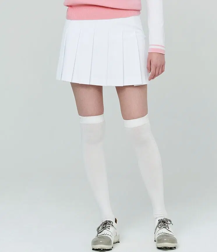 빈폴골프 화이트 배색 플리츠 큐롯 스커트