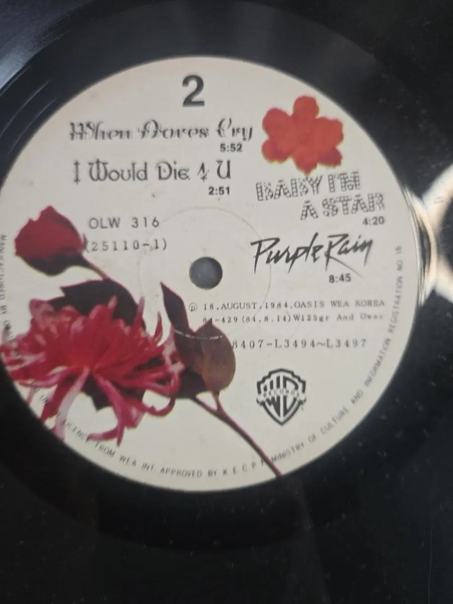 프린스 Purple Rain LP 바이닐