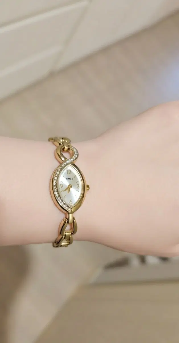 타이맥스(TIMEX) 여성 금장 시계 (정상 작동)