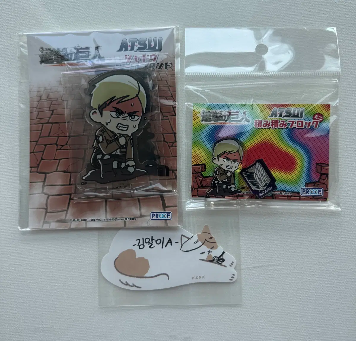 진격의거인 ATSUI 엘빈 아크릴 아크릴 블럭(일괄