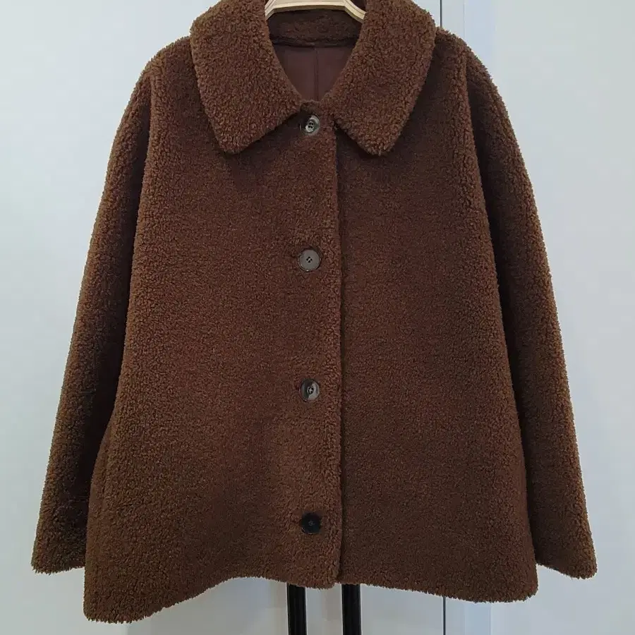 BCBG 테디베어 숏코트 브라운 오버핏 프리사이즈 빅사이즈