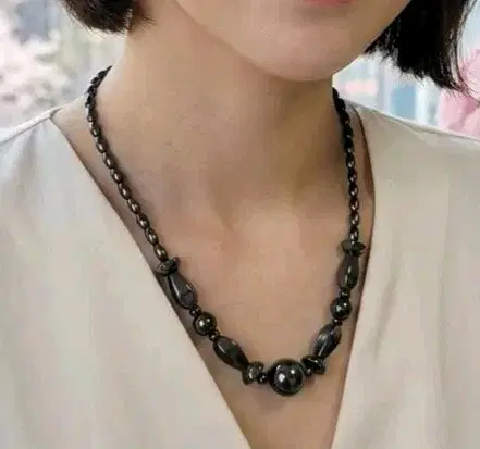 천연 헤마타이트 적철석 원석 목걸이