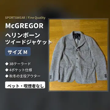 McGREGOR 헤링본 트위드 자켓 M 그레이