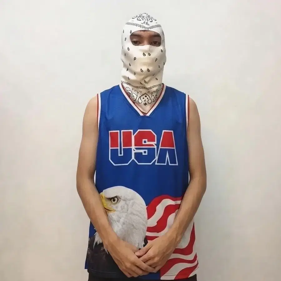 미국빈티지 USA 로고 농구 져지 민소매티셔츠