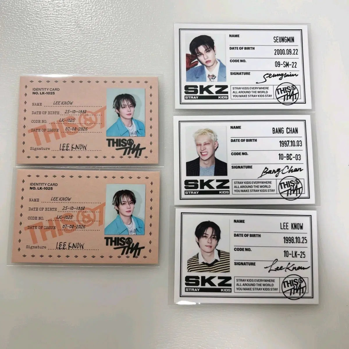 skz 스키즈 디스앤댓 앨범 아이디카드 ID CARD 리노 승민 방찬 (개당 가격)