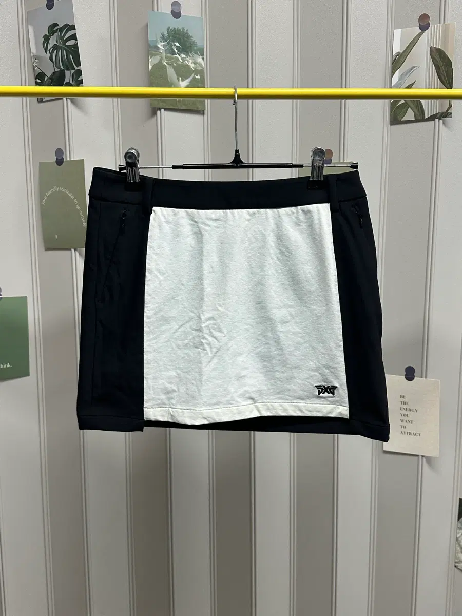 >정품 PXG 여성 골프 화이트블랙 배색 치마 스커트
