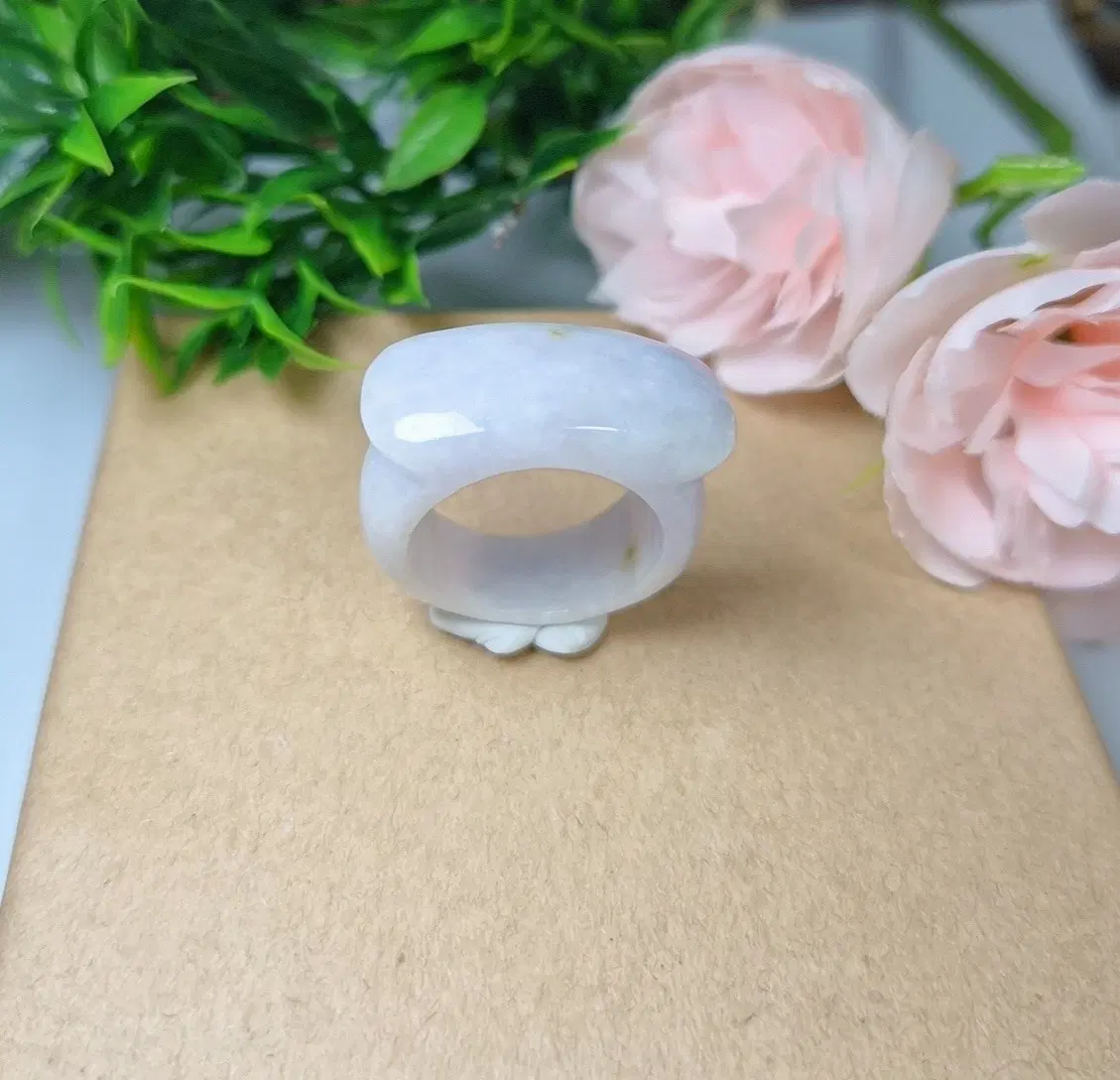 천연 연 보라색 비취옥 반지 비취 옥반지 선물