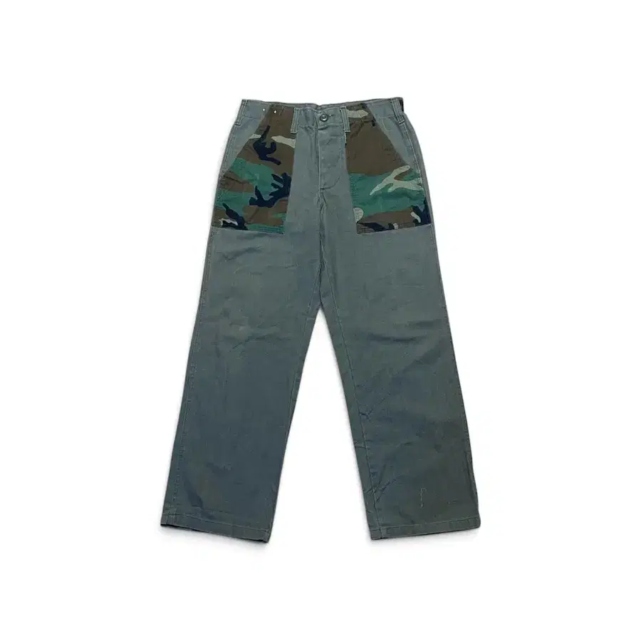 80~90s GUNG HO 카모 패치워크 파티그 팬츠 바지
