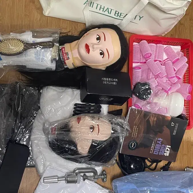 올댓뷰티 헤어국가재료 풀세트 (1회사용,네고가능,통가발새것포함, 원가65)