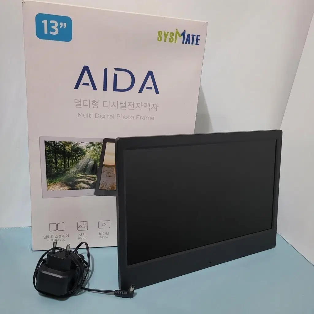 SYSMATE AIDA 카멜 13인치 USB용 휴대용 디지털 액자 모니터