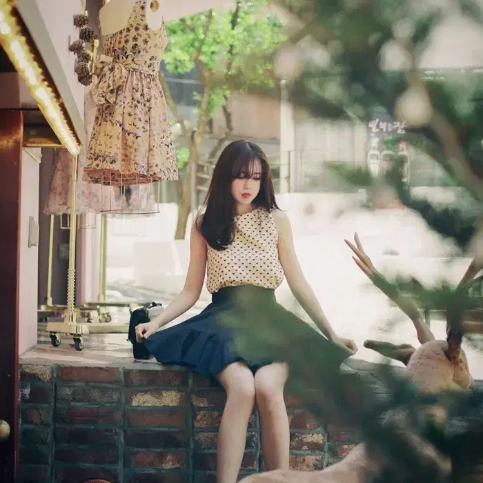 밀크코코아 블라우스 Olivi BLUE heart blouse