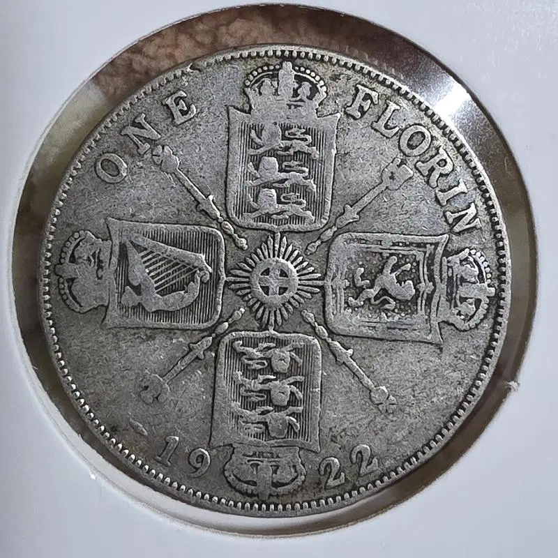 영국 1922년 1플로린 통용 은화 조지5세