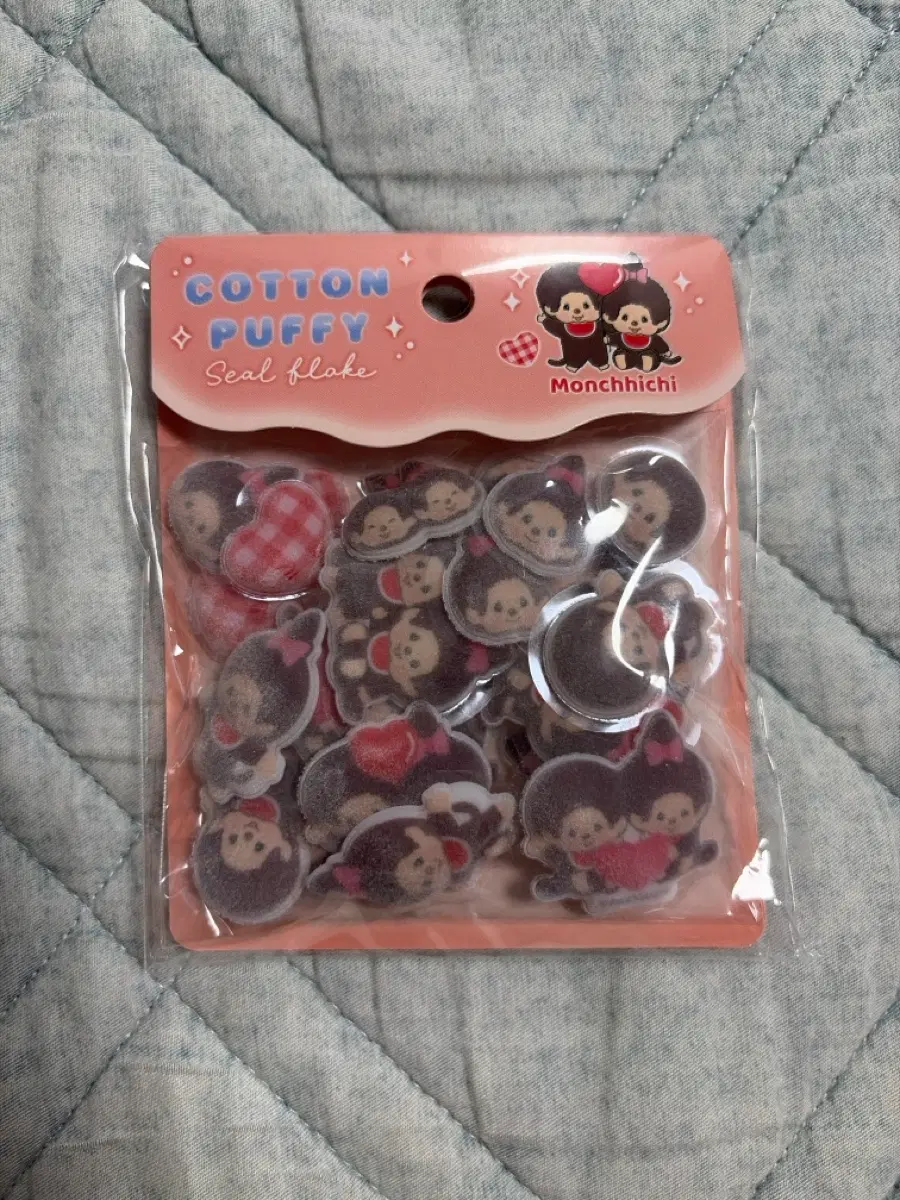 Monchhichi 코튼 퍼피 씰 스티커 몬치치 스티커