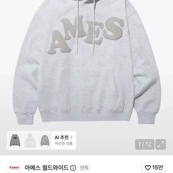 아메스 월드와이드 로고 후드티