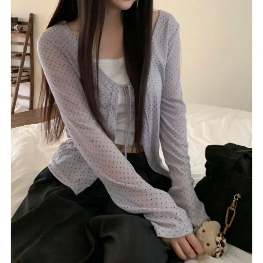 원더원더 도트 가디건