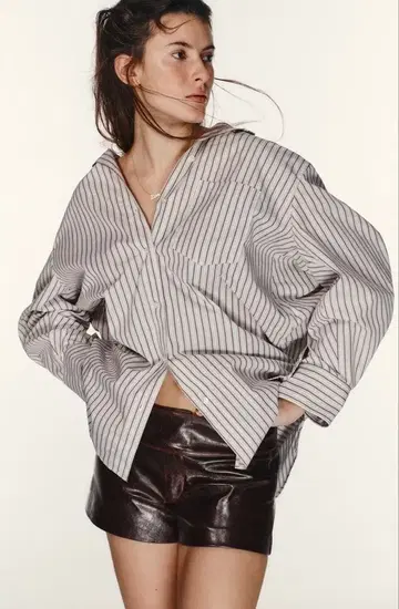 택 포함 새상품! ZARA 자라* 오버 사이즈 스트라이프 셔츠 M