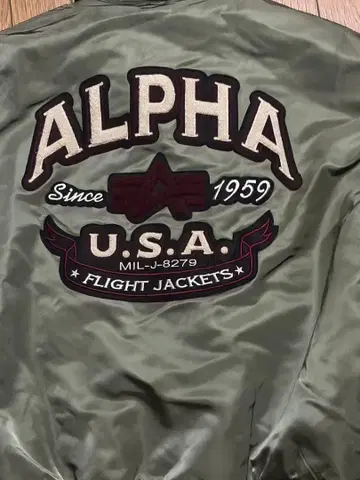 ALPHA INDUSTRIES CW45P 플라이트 자켓 백 로고