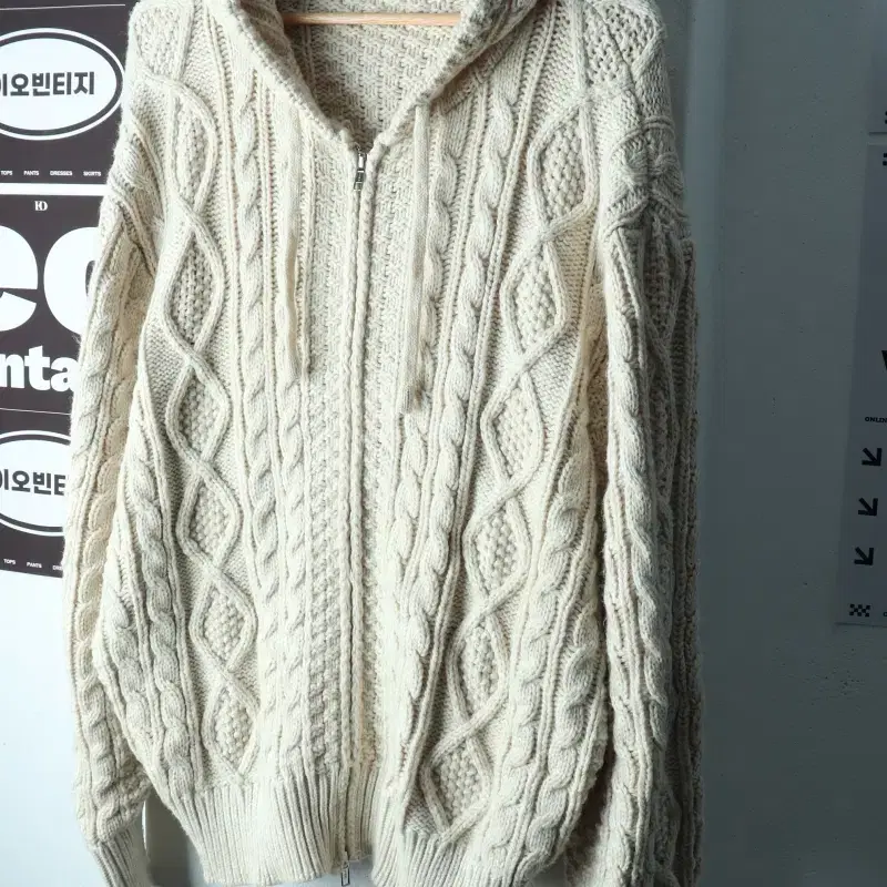 (XL-3XL) 트릴리온 후드집업 니트 케이블 꽈배기 헤비-H38670