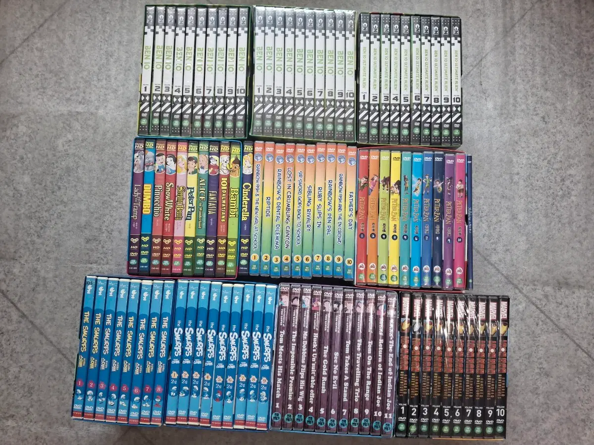 피터팬,아이언맨,BEN10,명작, 무지개뮤톰소여의 모험,개구장이 스머프 DVD